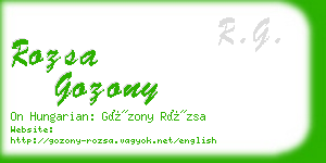 rozsa gozony business card